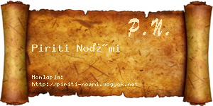 Piriti Noémi névjegykártya